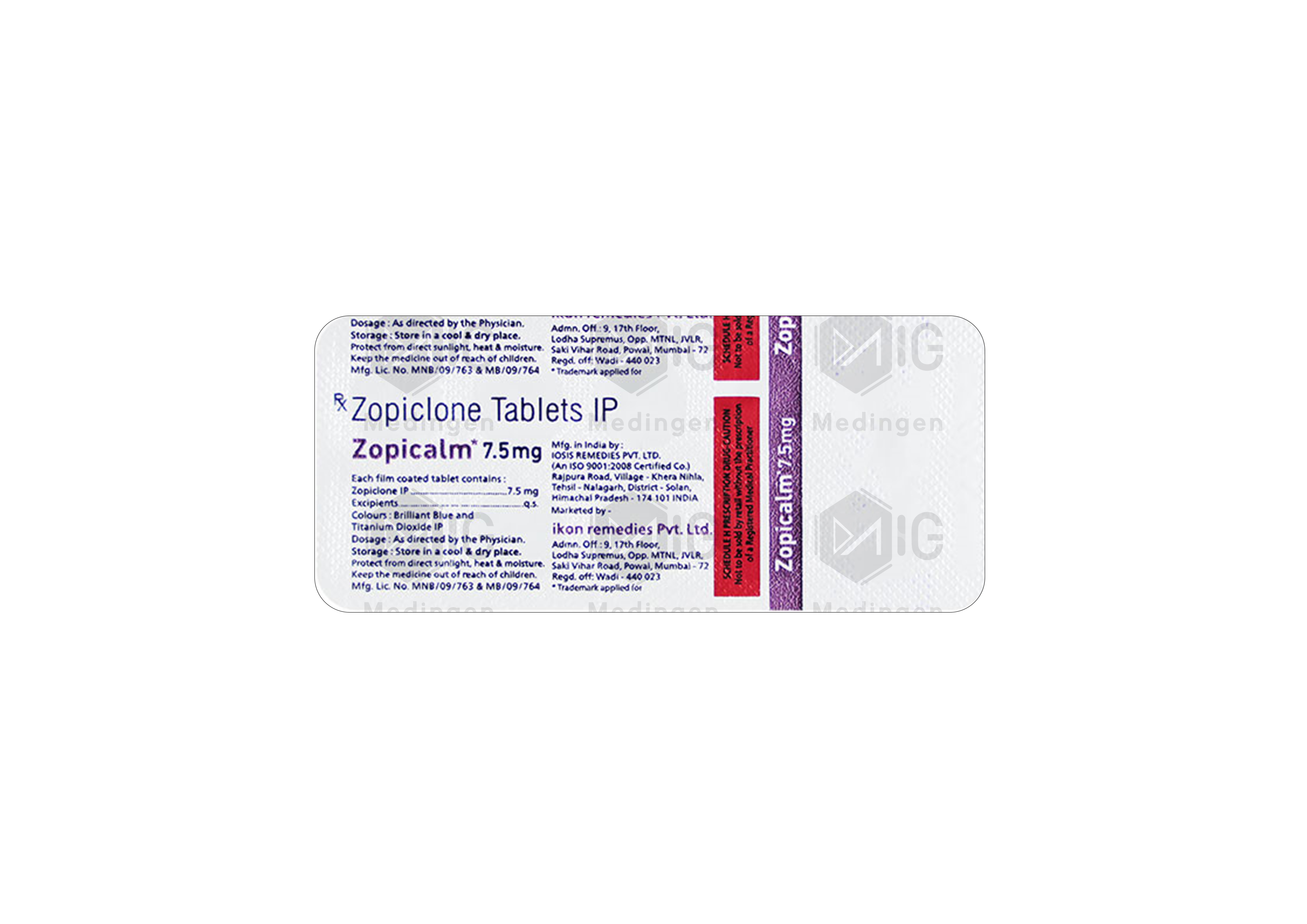 ZOPICALM 7.5MG